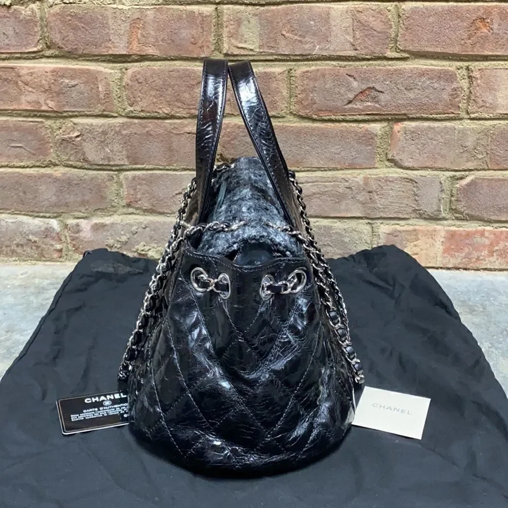 Chanel Authentic Portobello Black Quilted Calfskin Tote Bag